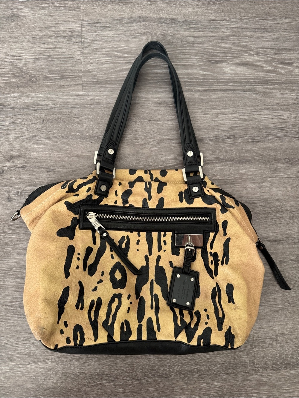 L.A.M.B Leopard or Ocelot Print Leather Bag